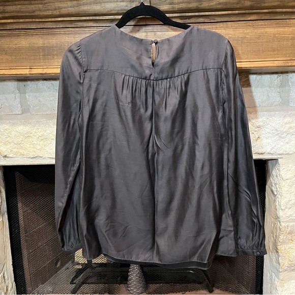 Boden Dark Gray long sleeve silk blend blouse - Picture 8 of 10